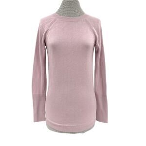 Lululemon Unity Drop Back Sweater Smoky Blush Mauve Cashmere Cutout Pullover 6